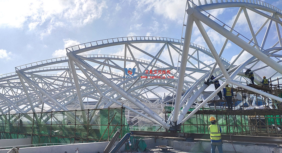 工程進(jìn)度全速推進(jìn)，PTFE膜材張拉在即！