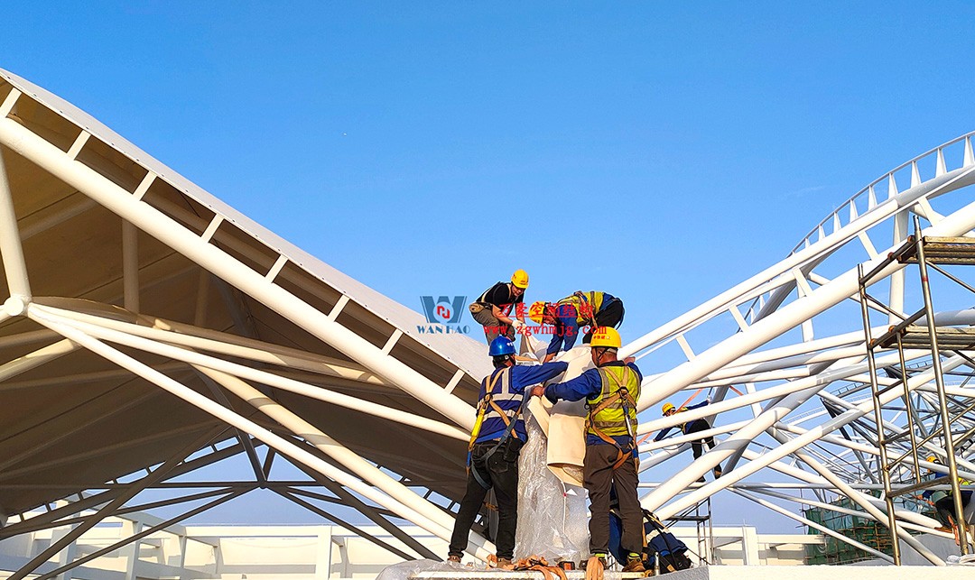 工程進(jìn)度全速推進(jìn)，PTFE膜材張拉在即！