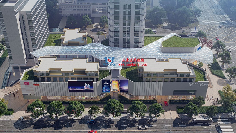 已完工，這個(gè)ETFE氣枕商業(yè)天幕閃亮登場(chǎng)！