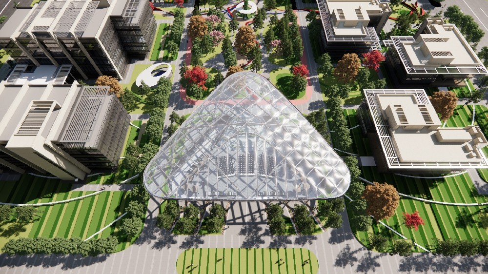 ETFE氣枕膜與雙曲面空間網(wǎng)殼結(jié)構(gòu)結(jié)合是什么樣？一起來一睹真容!