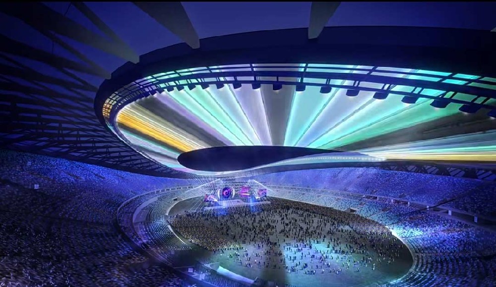 太湖之畔，華燈初上|無錫奧體中心施工加速